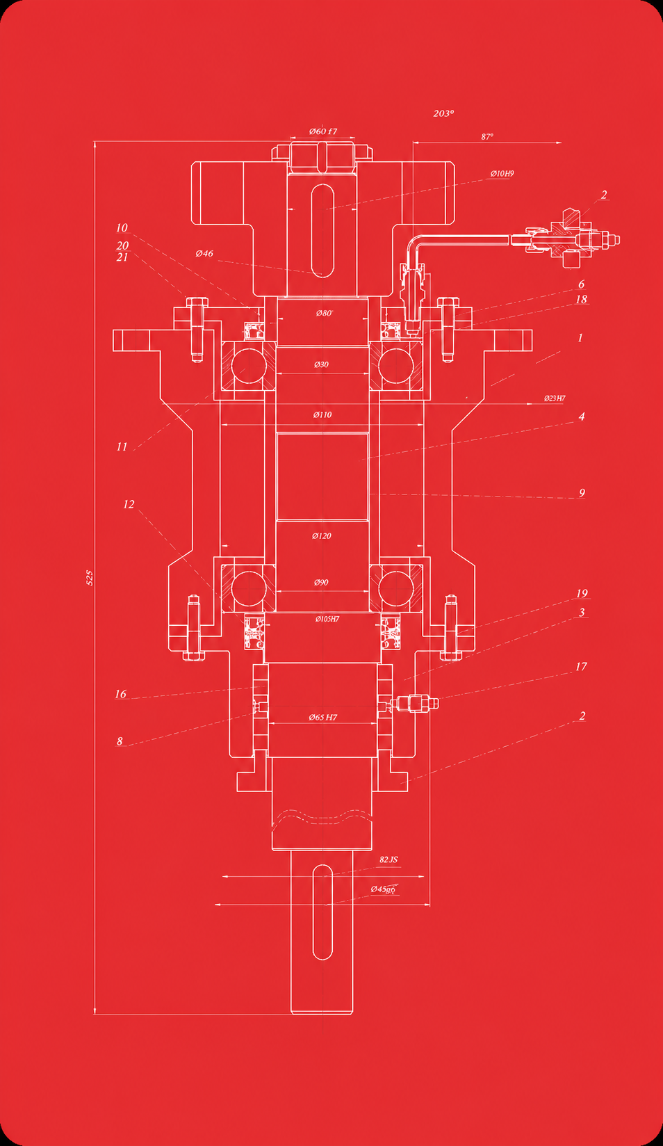Square technical kitchen design blueprint
